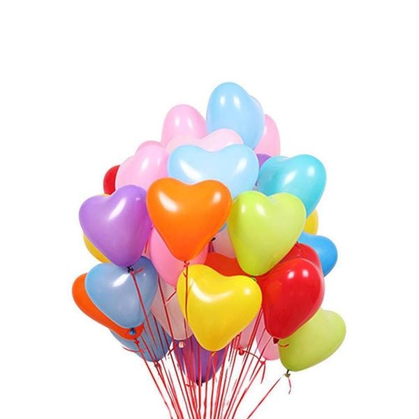  Bong bóng cao su trái tim nhiều màu 