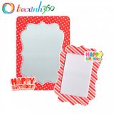  2 khung hình giấy để bàn trang trí sinh nhật - Đỏ 