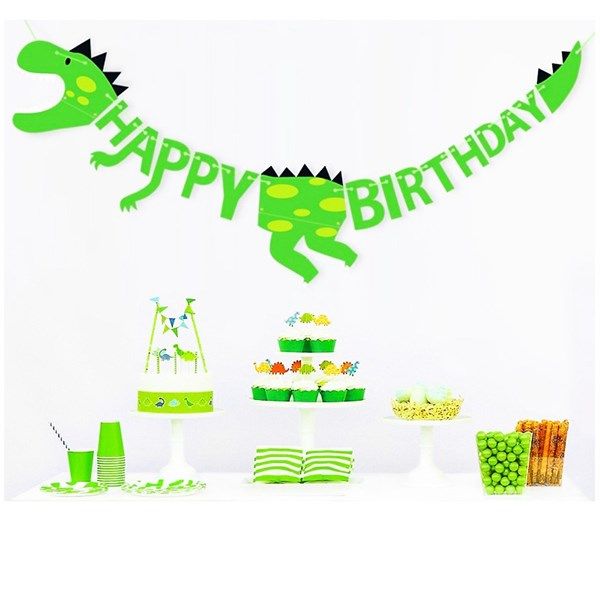  Dây chữ Happy Birthday trang trí sinh nhật hình khủng long 