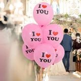  10 bong bóng in chữ I Love You - Hồng 