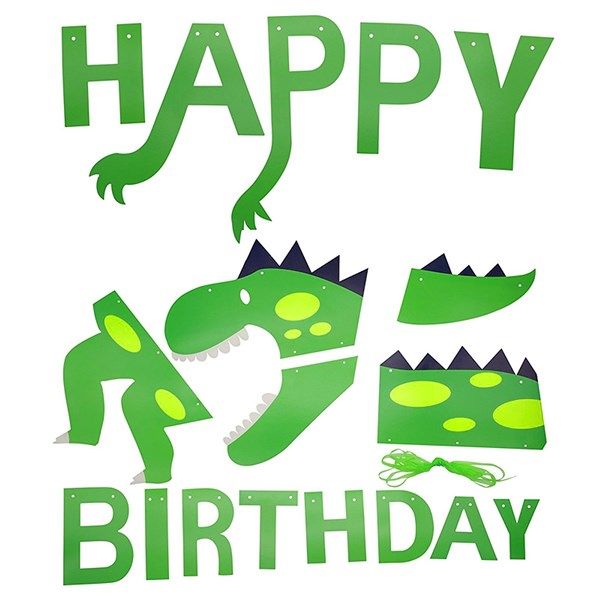  Dây chữ Happy Birthday trang trí sinh nhật hình khủng long 