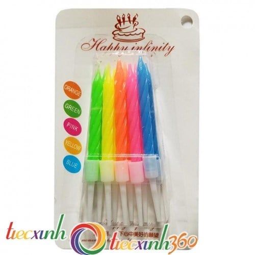  HỘP 10 NẾN TRANG TRÍ SINH NHẬT - NHIỀU MÀU 