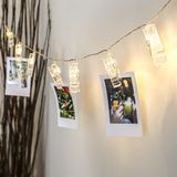  Dây đèn led kẹp ảnh 3m dùng pin màu vàng ấm 