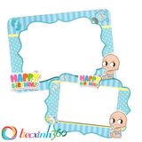  2 khung hình giấy để bàn trang trí sinh nhật cho bé - Xanh (Boy) 