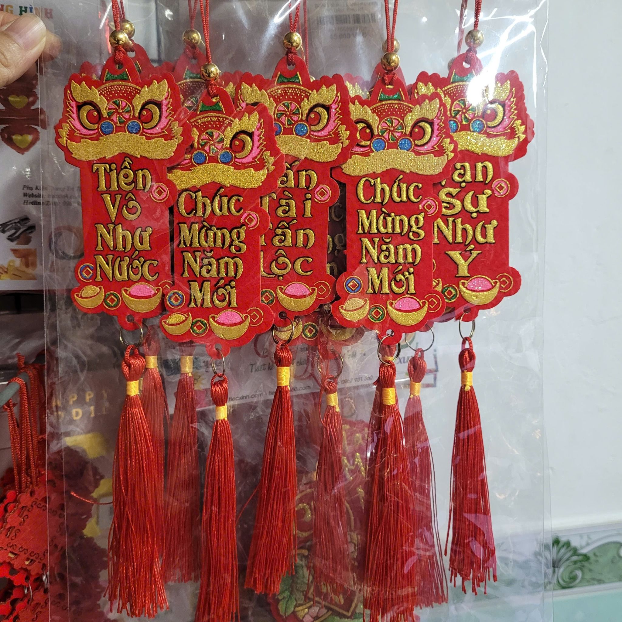  Set 5 phụ kiện nỉ nhung mẫu lân chúc tết 