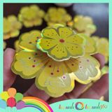  Set hoa mai giấy nổi trang trí Tết - 15 nhỏ 6 cánh 