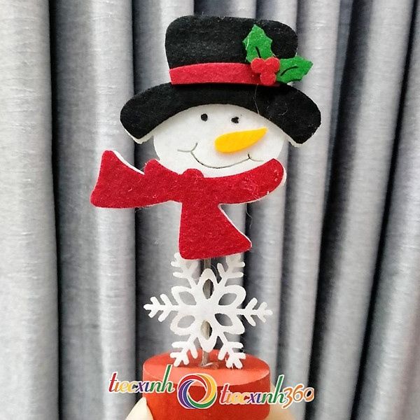  Kẹp đế gỗ hình Noel - snowman 