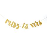  Dây chữ kim tuyến trang trí tiệc cưới hỏi Miss to Mrs banner 