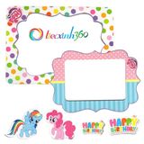  2 khung hình giấy để bàn trang trí sinh nhật - pony 