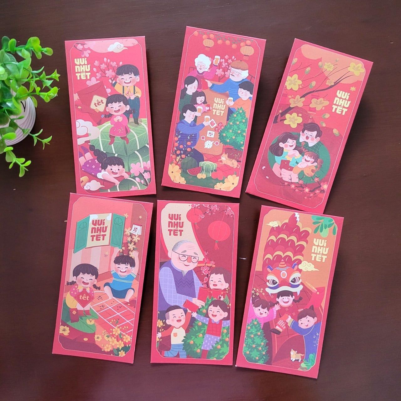  Set 6 bao lì xì VUI NHƯ TẾT 