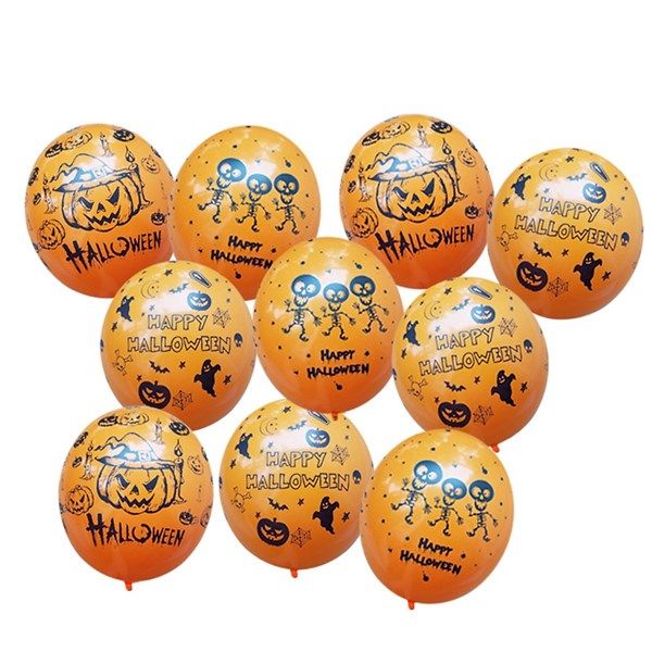  Bong bóng cao su trang trí Halloween-Màu cam 10 cái 