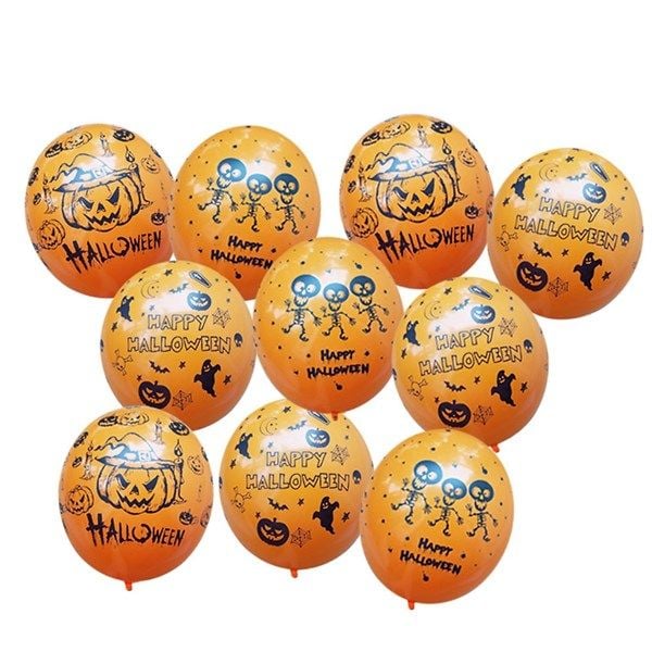  Bong bóng cao su trang trí Halloween-Màu cam 10 cái 