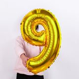  Bong bóng số (0-9) màu vàng 70cm 