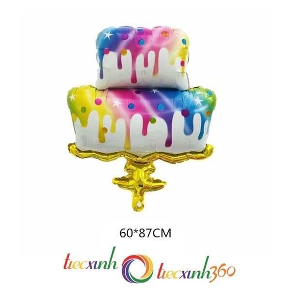  Bong bóng bánh kem 2 tầng 60x87cm 
