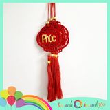  Set 5 dây treo trang trí Tết mẫu lồng đèn Nhung tròn đỏ 