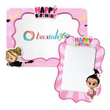  Combo 2 khung hình giấy để bàn trang trí sinh nhật - boss baby girl 