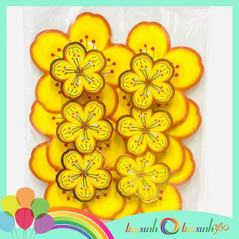  Set hoa mai giấy nổi trang trí Tết - 6 cái lớn 