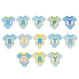  Dây treo Happy Birthday hình áo màu xanh cho bé 