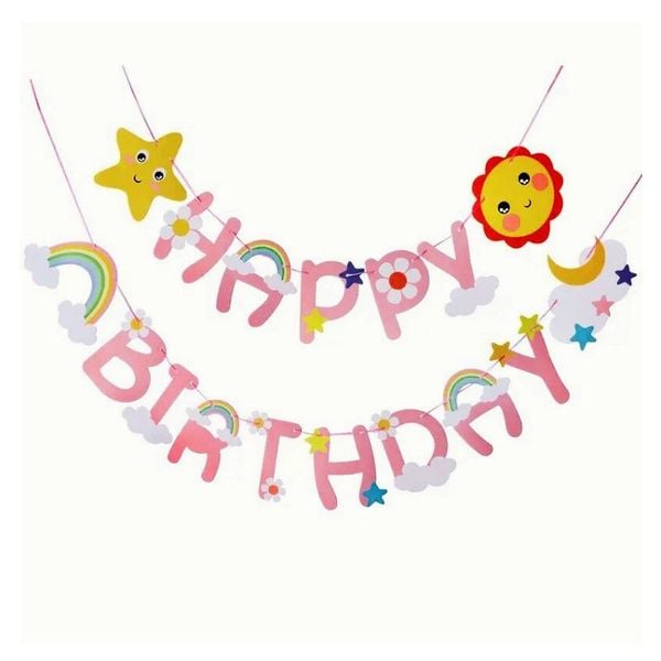  Dây chữ Happy Birthday hình mây sao 