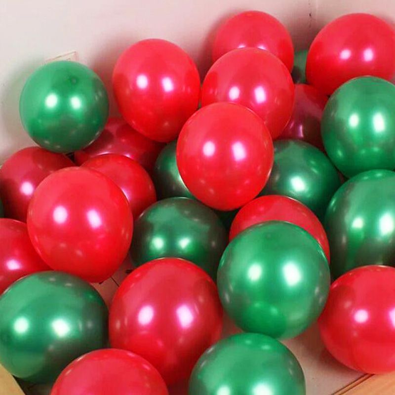 Bong bóng cao su mix đỏ - xanh lá trang trí Noel 