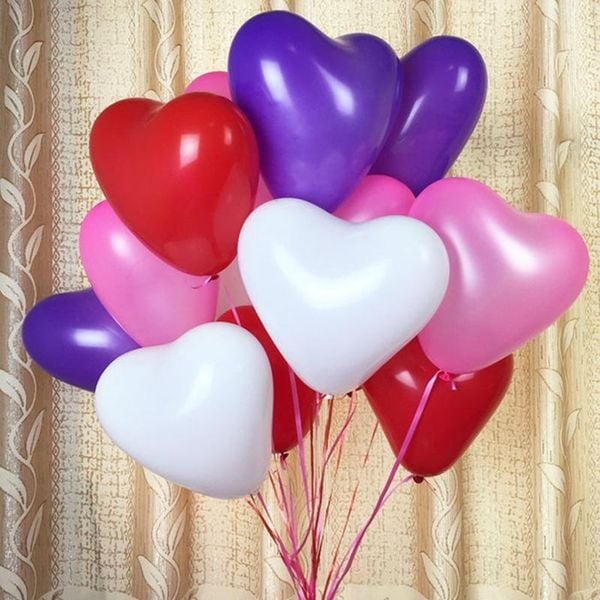  Bong bóng cao su trang trí hình trái tim gói 20 cái 