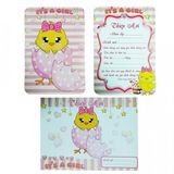  Bộ thiệp sinh nhật Gà con - Hồng 