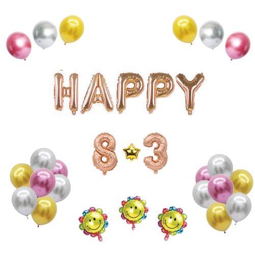  Bộ bong bóng Happy 8-3 (Rose Gold) 