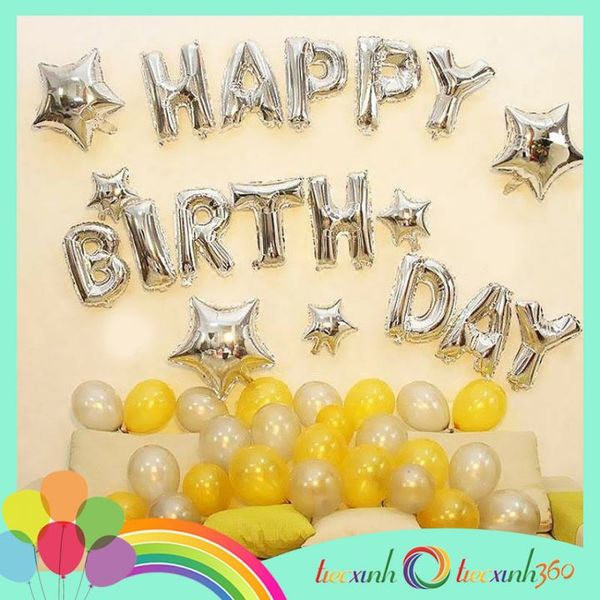  Bộ bong bóng sinh nhật ngôi sao - Bạc 