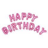  Bong bóng chữ Happy Birthday - Hồng bi trái tim 