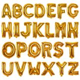 Bong bóng chữ cái 35cm màu vàng (A-Z foil balloons 16'' Gold) 