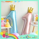  Bóng số 1 vương miện - xanh 