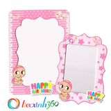  2 khung hình giấy để bàn trang trí sinh nhật cho bé - Hồng (Girl) 