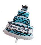  Bong bóng hình bánh sinh nhật 3 tầng - xanh 