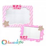  Bộ 2 khung hình giấy để bàn Happy Birthday - Hồng nhạt 