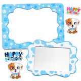  2 khung ảnh giấy để bàn trang trí sinh nhật hình cún - Xanh (Bé trai) 