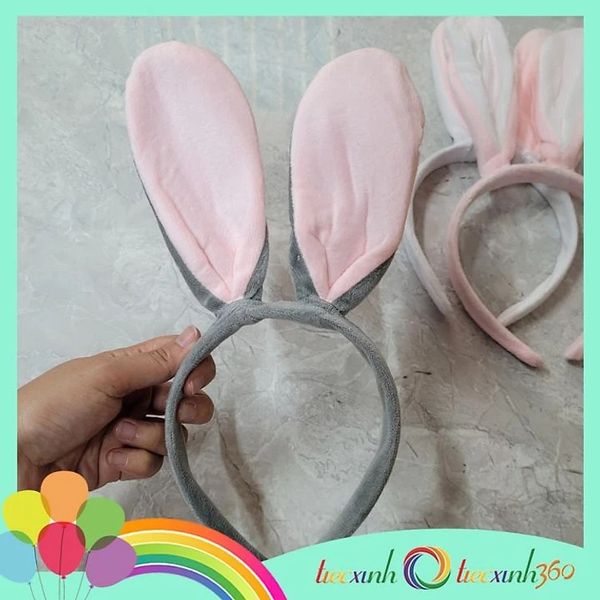  Băng đô cài tóc tai thỏ vải mềm 