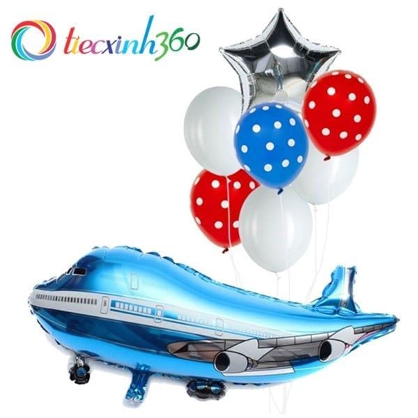  Bộ bong bóng máy bay xanh 