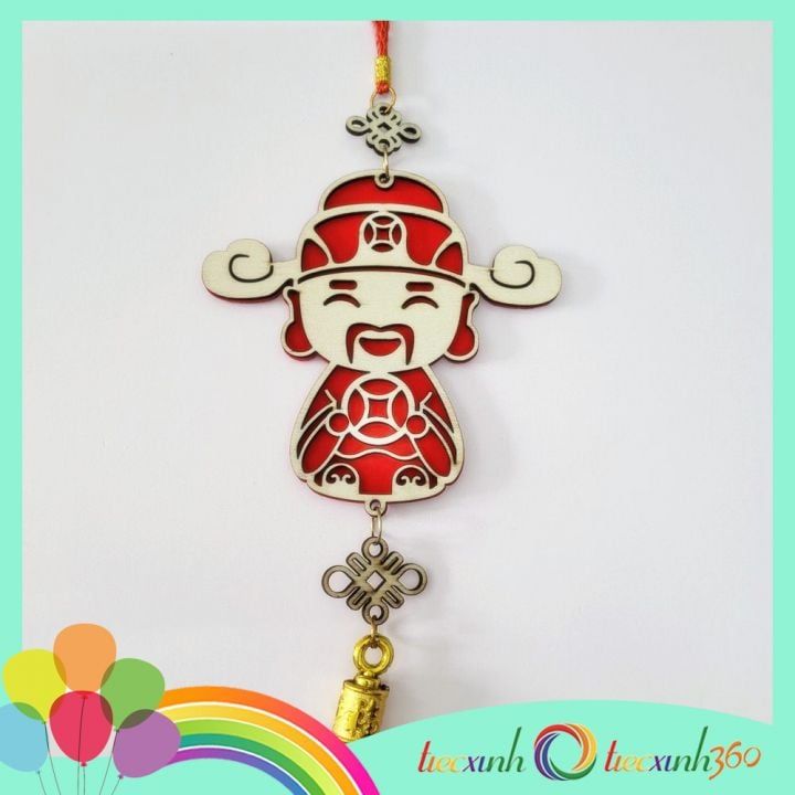  Thần tài treo trang trí Tết bằng gỗ 