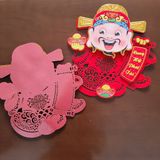  Hình thần tài nỉ nhung cao cấp đế keo dán trang trí tết 