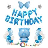  Bộ bong bóng chủ đề heo con - Xanh 