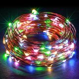  Đèn led 10m nhiều màu chống nước dùng pin (dây đèn đom đóm nhiều màu) 