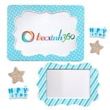  Bộ 2 khung hình giấy để bàn Happy Birthday - Xanh nhạt 