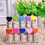 Bộ 10 kẹp gỗ trái tim - nhiều màu 