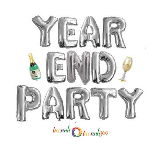  BỘ BONG BÓNG TRANG TRÍ YEAR END PARTY - Bạc 