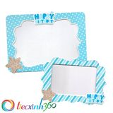  Bộ 2 khung hình giấy để bàn Happy Birthday - Xanh nhạt 