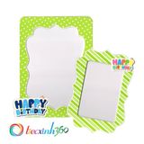  2 khung hình giấy để bàn trang trí sinh nhật - Xanh lá 