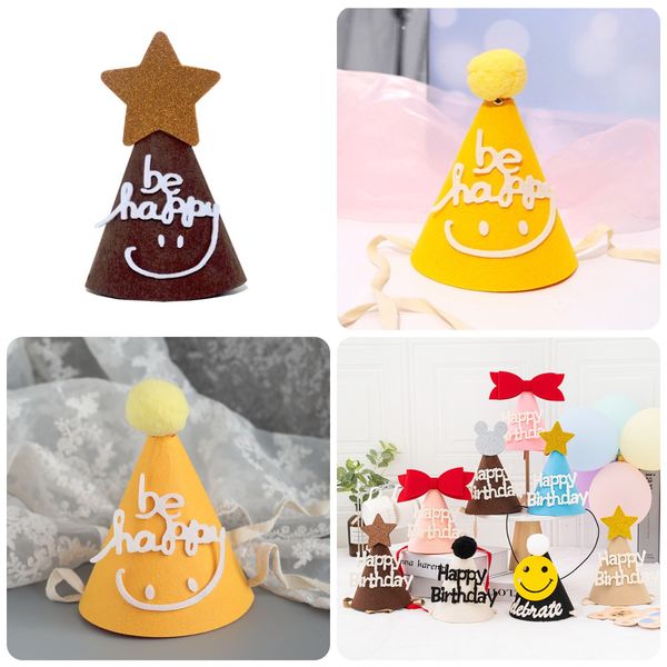  Nón tiệc chóp Be Happy bằng vải nỉ 