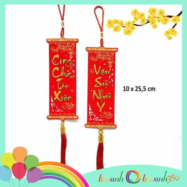  Liễn treo trang trí tết size 10cm (2 cái) 