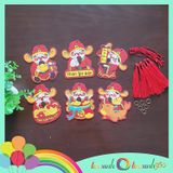  Set 6 tag giấy treo tết mẫu thần tài Mca 