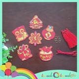 Set 6 tag giấy treo tết mẫu cát tường 